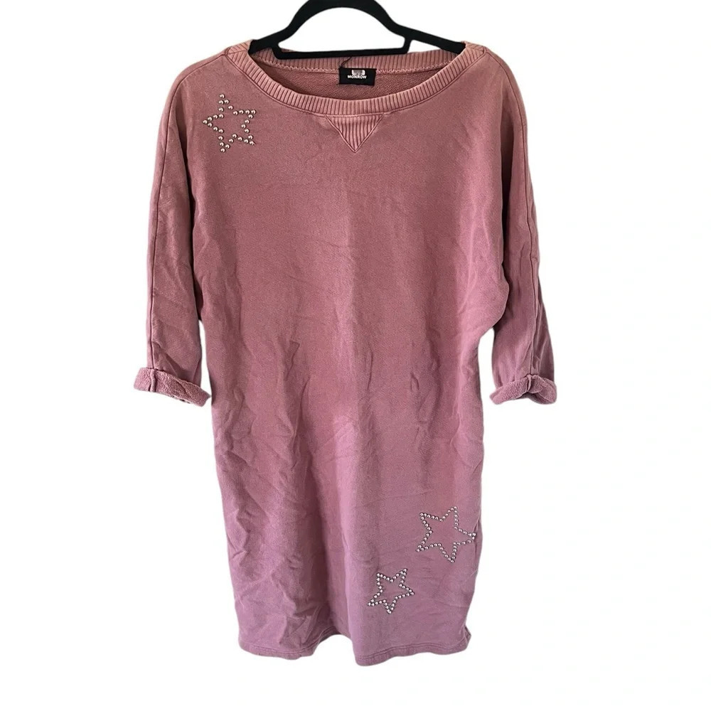 Monrow Star Sweatshirt Maternity Dress - Picture 2 of 6